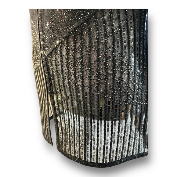 ST JOHN COUTURE By Marie Gray Evening Beaded Top Round Neckline Zipper Front 6 - Picture 12 of 15